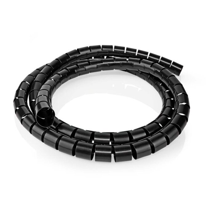Nedis SWB KS-10BLACK - Cable management | Spirálové pouzdro | 10m | Max. tloušťka kabelu 60 mm | PVC | Černá