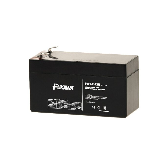 FUKAWA akumulátor FW 1,2-12 U (12V; 1,2Ah; faston 4,7mm; životnost 5let; 43mm)  