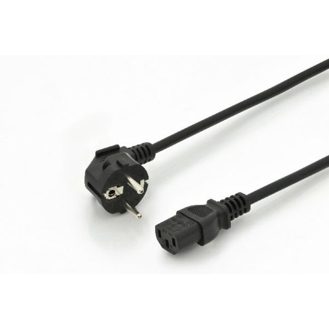 Digitus Power Cord, CEE 7/7 (Typ-F) 90o angled - C13 M/F, 1.8m, H05VV-F3G 0.75qmm, VDE, bl