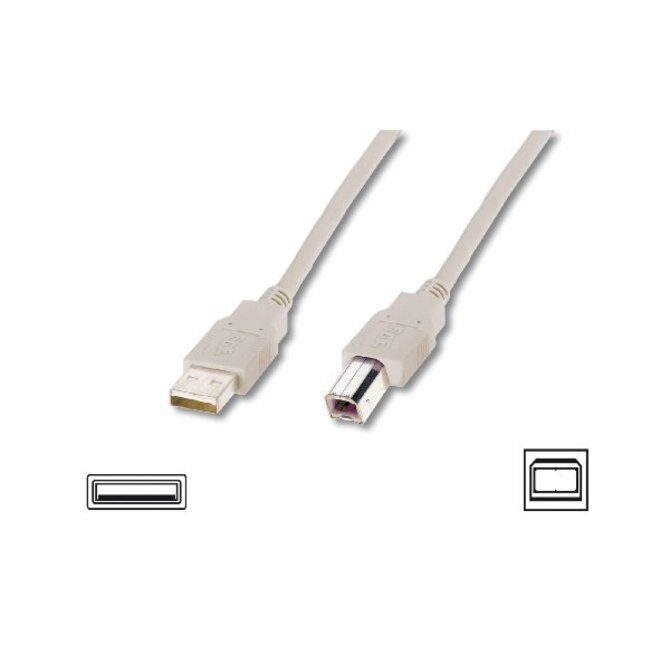 Digitus Připojovací kabel USB 2.0, typ A - B M / M, 1,0 m,šedý