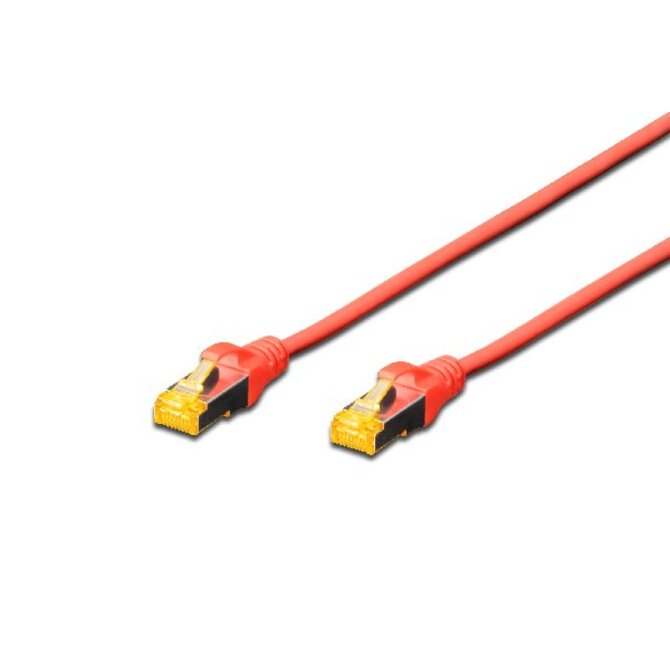 Digitus CAT 6A S-FTP patch cable, Cu, LSZH AWG 26/7, length 0.25 m, color red