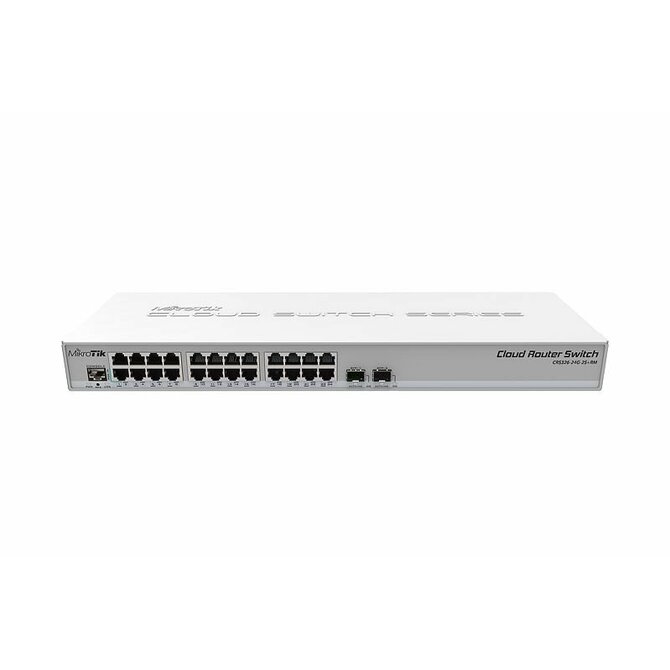 MikroTik CRS326-24G-2S+RM, 800MHz CPU, 512MB, 24xGLAN, 2xSFP+cage, ROS L5, PSU,1U Rackmount