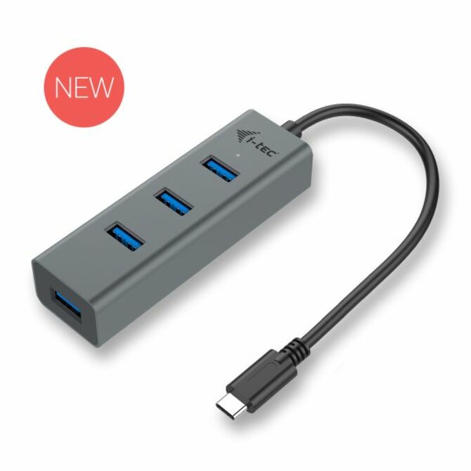 i-Tec USB-C 3.1 Metal 4-portový HUB, 4x USB 3.0