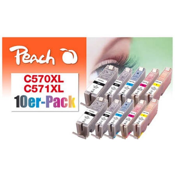 PEACH kompatibilní cartridge Canon PGI-570XL/CLI-571XL Com pack, 4x13 ml,1xBlack,1xCyan,1xMagenta,1xYellow, 1x23ml blac