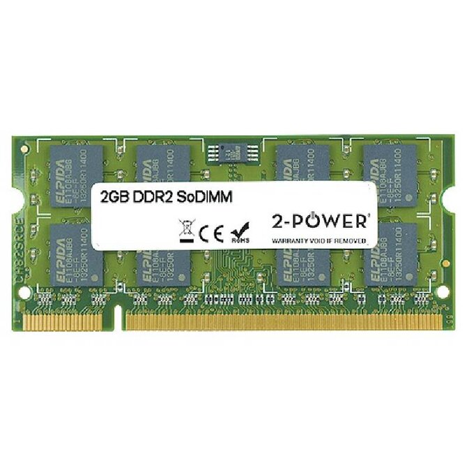 2-Power 2GB PC2-5300S 667MHz DDR2 CL5 SoDIMM 2Rx8 (DOŽIVOTNÍ ZÁRUKA)