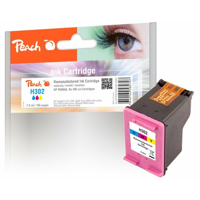 Akce!!! PEACH kompatibilní cartridge HP F6U65A, No 302, color, 7.5ml