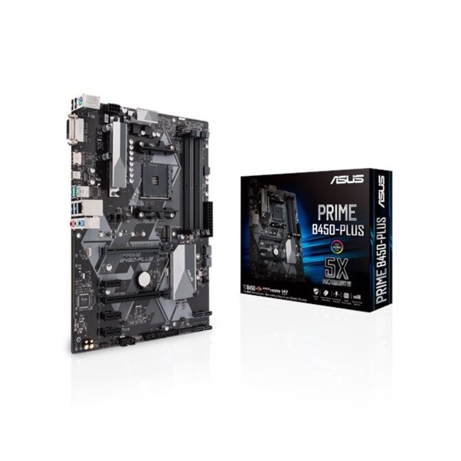 ASUS PRIME B450-PLUS Socket AM4 4xDDR4 2 x PCIe 3.0/2.0 x16 +1 x PCIe 2.0 x16, ATX 