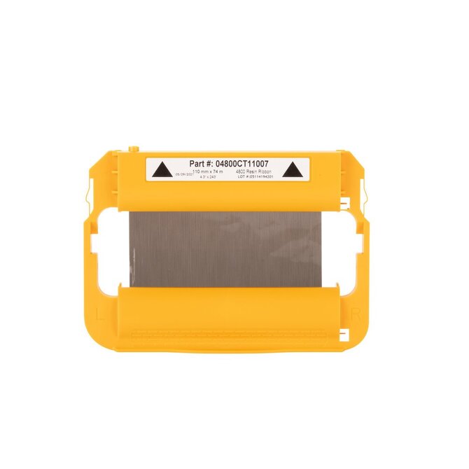 Zebra Resin Ribbon, 110mmx74m (4.33inx242ft), 4800; Standard, Cartridge 