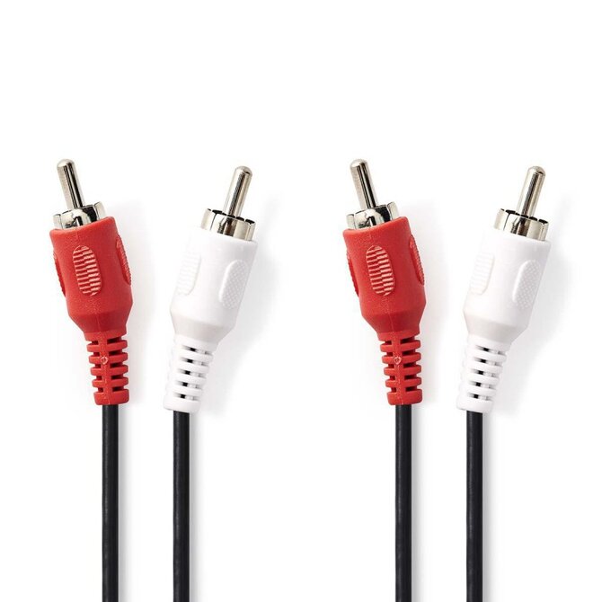 Nedis CAGB24200BK20 - Stereofonní Audio Kabel | 2x RCA Zástrčka - 2x RCA Zástrčka | 2 m | Černá barva