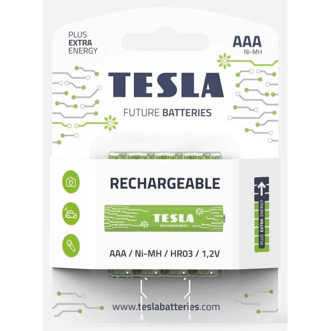 Tesla AA RECHARGEABLE+ nabíjecí Ni-MH 2450mAh, 4 ks, NewDesign