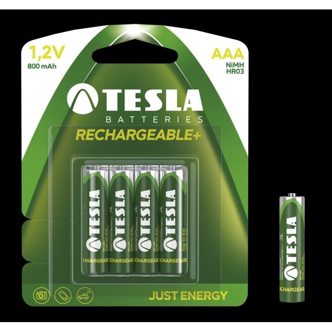 Tesla AAA RECHARGEABLE+ nabíjecí Ni-MH 800mAh, 4 ks 