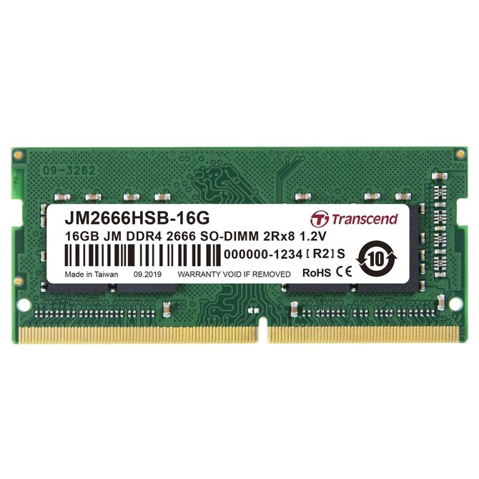 Transcend paměť 16GB (JetRam) SODIMM DDR4 2666 2Rx8 CL19