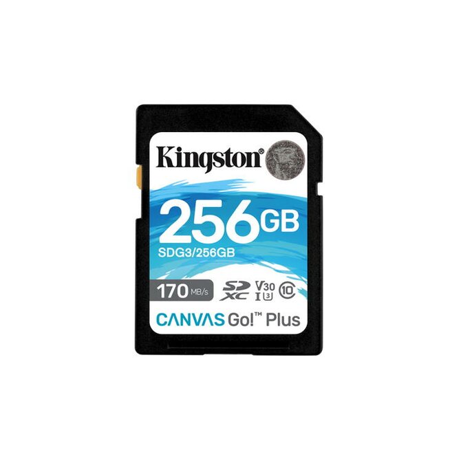 KINGSTON 256GB SDXC Canvas Go! Plus 170R/90W CL10 U3 V30