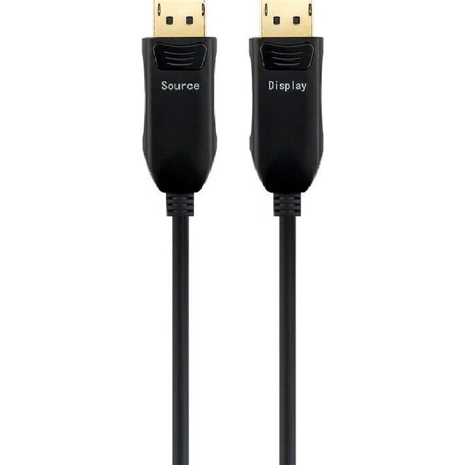 PremiumCord Optický DisplayPort 1.3/1.4 přípojný kabel M/M, zlacené konekt. 10m