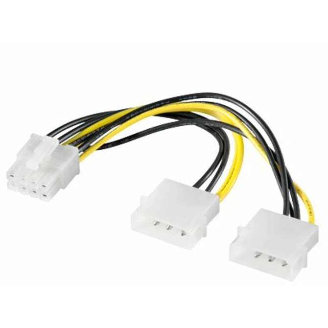 Premium-Cord Redukce napájecí 2x5.25" Molex - 8 pin pro PCI-E grafické karty  