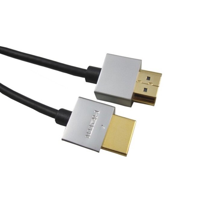  PremiumCord Slim HDMI High Speed + Ethernet kabel, zlacené konektory, 1m   