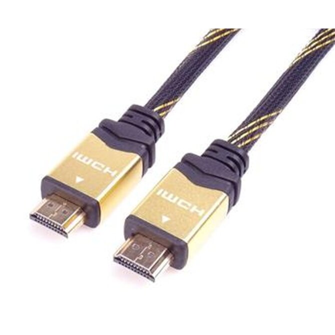 PremiumCord HDMI 2.0 High Speed + Ethernet kabel HQ, zlacené konektory, 1m