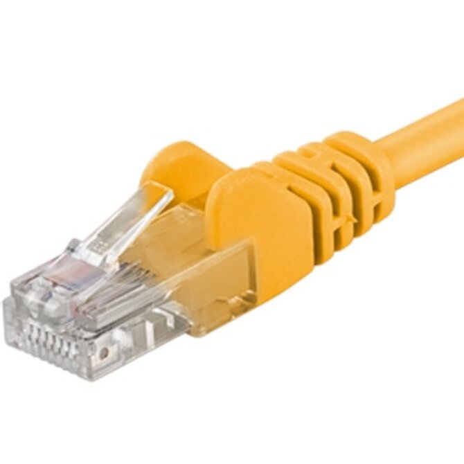 PremiumCord Patch kabel UTP RJ45-RJ45 level 5e 0.25m žlutá