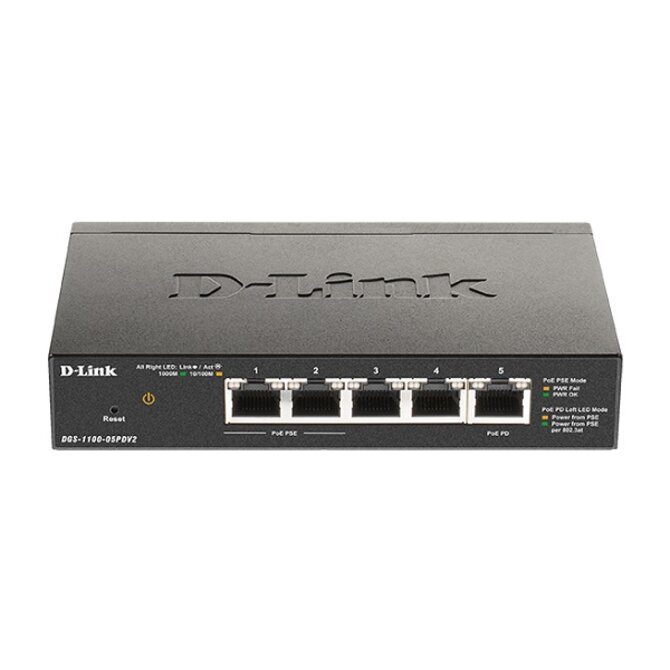 D-Link 5-Port Gigabit PoE Smart Managed Switch with 1 PD port