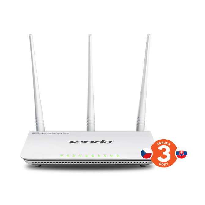 Tenda F3 - Wireless-N Router 802.11b/g/n, 300Mbps, 1x WAN, 3x LAN, 3x Ext. Ant.