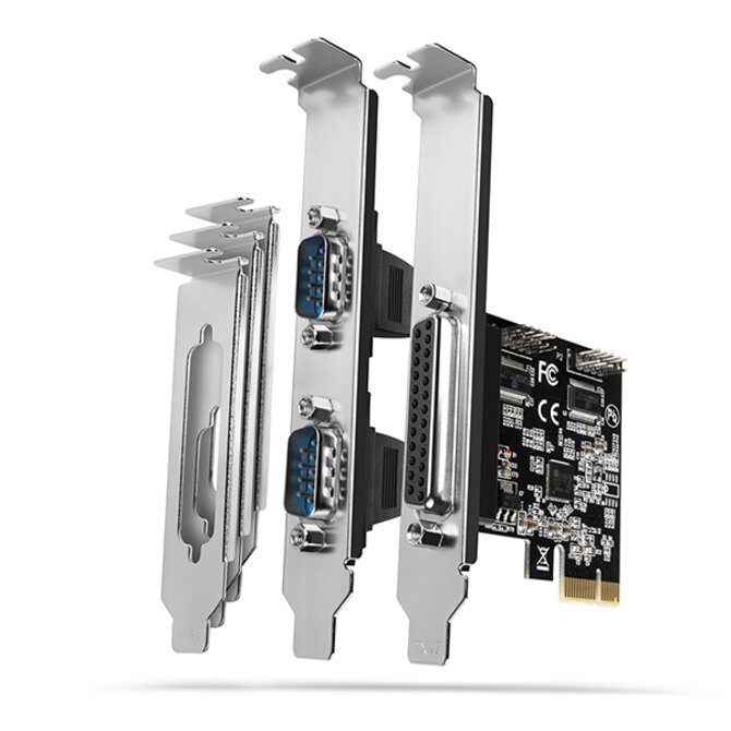 AXAGON PCEA-PSN, PCIe řadič - 1x paralelní (LPT) + 2x sériový port (RS232) 250 kbps, vč. LP