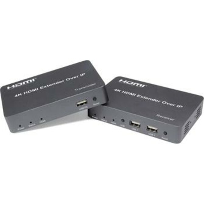 PremiumCord HDMI extender s USB na 150m over IP, bez zpoždění