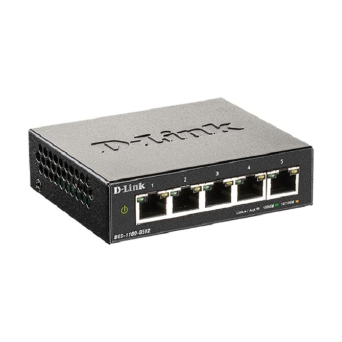 D-Link DGS-1100-05V2/E 5-Port Gigabit Smart Managed Switch- 5-Port 100BaseTX Auto-Negotiating 10/100/1000Mbps Switch