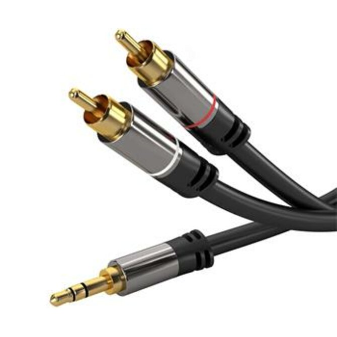 PremiumCord HQ stínený kabel stereo Jack 3.5mm-2xCINCH M/M 1,5m