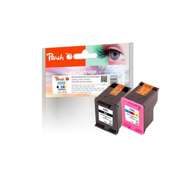 PEACH kompatibilní cartridge HP F6U66AE, F6U65AE, No 302 MultiPack, black, color