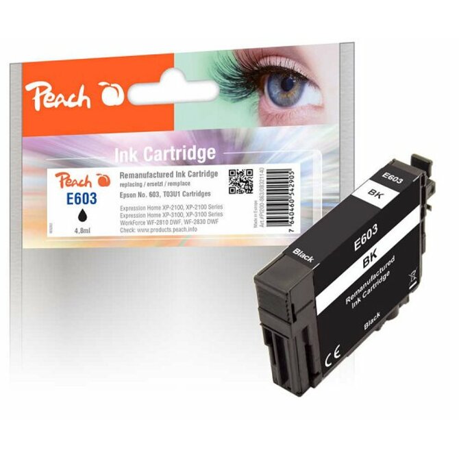 PEACH kompatibilní cartridge Epson No 603, black, 4,8 ml 