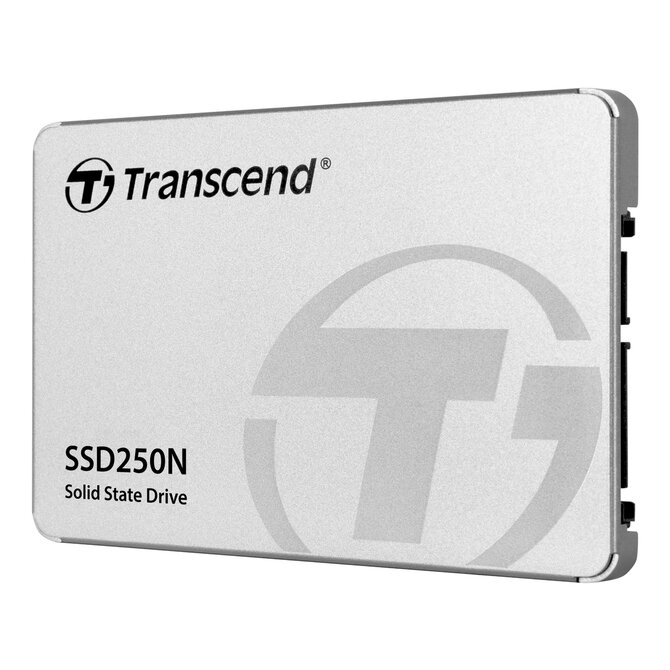 TRANSCEND SSD250N 2TB NAS SSD disk 2.5'' SATA III 6Gb/s, 3D TLC, Aluminium casing, 560MB/s R, 480MB/s W, stříbrný