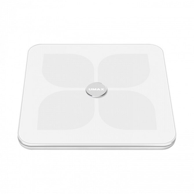 UMAX Smart Scale US20HRC White Chytrá váha s Bluetooth i Wifi připojením a měřením tepové frekvence