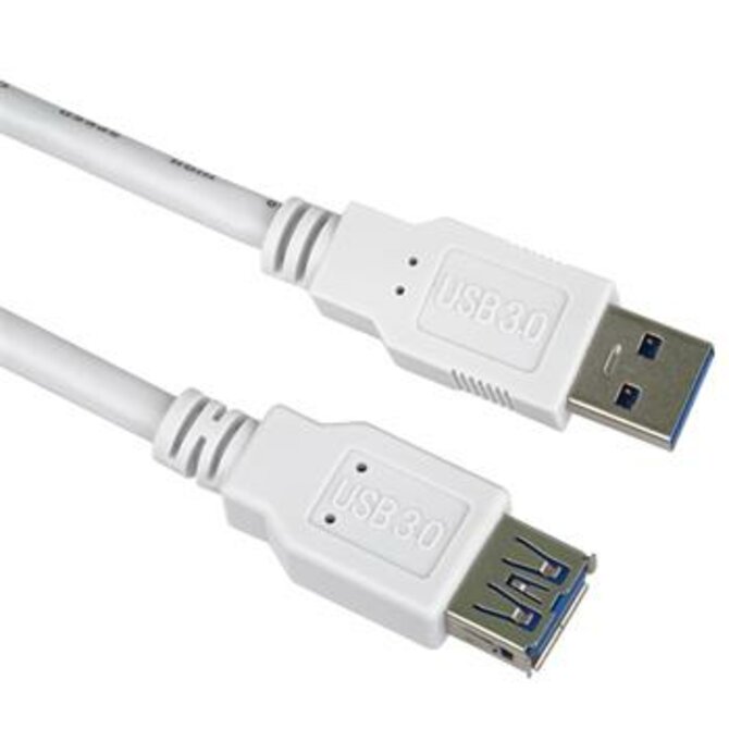 PremiumCord Prodlužovací kabel USB 3.0 Super-speed 5Gbps A-A, MF, 9pin, 5m bílá