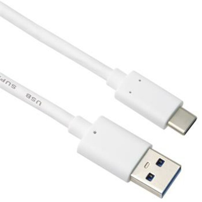 PremiumCord kabel USB-C - USB 3.0 A (USB 3.1 generation 2, 3A, 10Gbit/s) 0,5m bílá