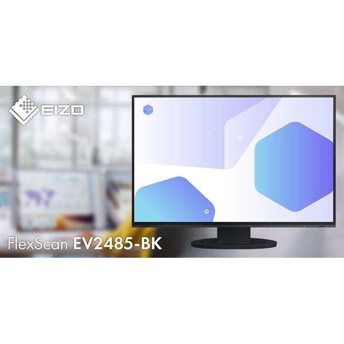 EIZO 24" EV2485-BK, 1920 x 1200, IPS,16:10, 5ms, 350 cd/m2, 1000:1, DP/HDMI/USB-C, černý