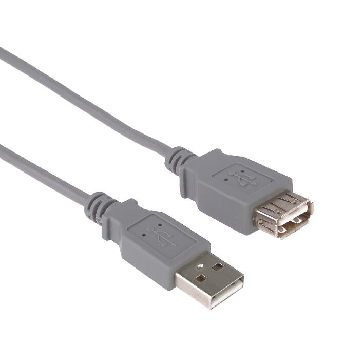 PremiumCord USB 2.0 kabel prodlužovací, A-A, 20cm, šedá