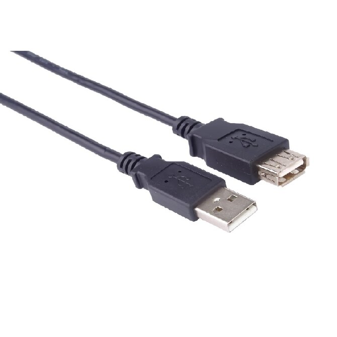 PremiumCord USB 2.0 kabel prodlužovací, A-A, 0,5m, černá