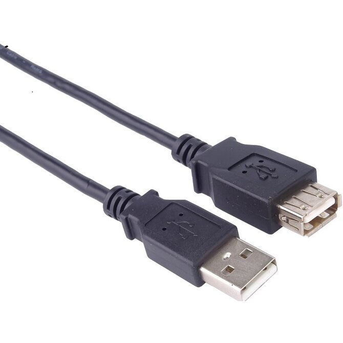 PremiumCord USB 2.0 kabel prodlužovací, A-A, 2m černá