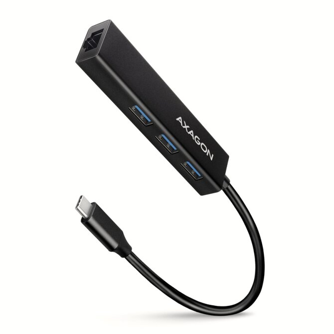 AXAGON HMC-GL3A SUPERSPEED USB-C hub + gigabit LAN, černá