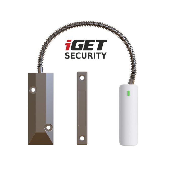 iGET SECURITY EP21 - Bezdrátový magnetický senzor pro železné dveře/okna/vrata pro alarm iGET SECURITY M5, dosah 1km