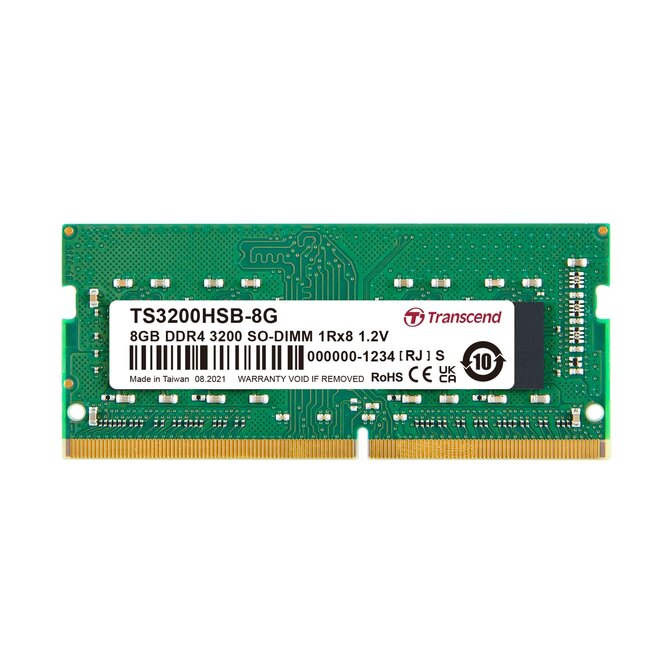 Transcend paměť 8GB SODIMM DDR4 3200 1Rx8 1Gx8 CL22 1.2V