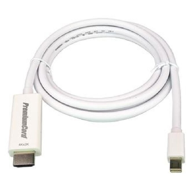 PremiumCord mini DisplayPort 1.2 na HDMI 2.0 kabel pro rozlišení 4Kx2K@60Hz, 2m