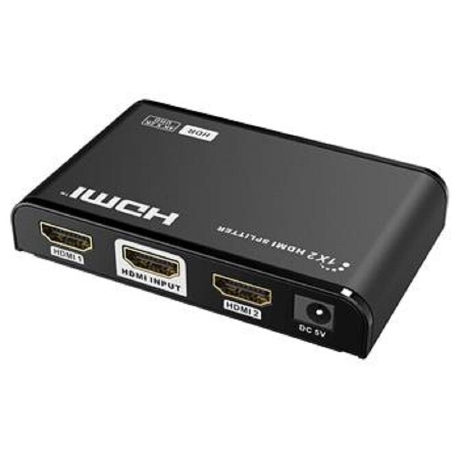 PremiumCord HDMI 2.0 splitter 1-2 porty, 4K x 2K/60Hz, FULL HD, 3D, černý