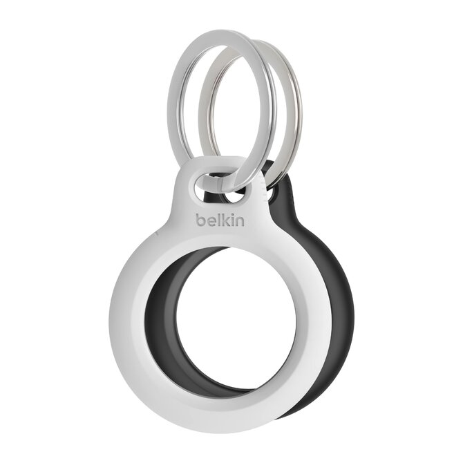 Belkin Bezpečné pouzdro na AirTag s kroužkem na klíče – černé & bílé – 2pack