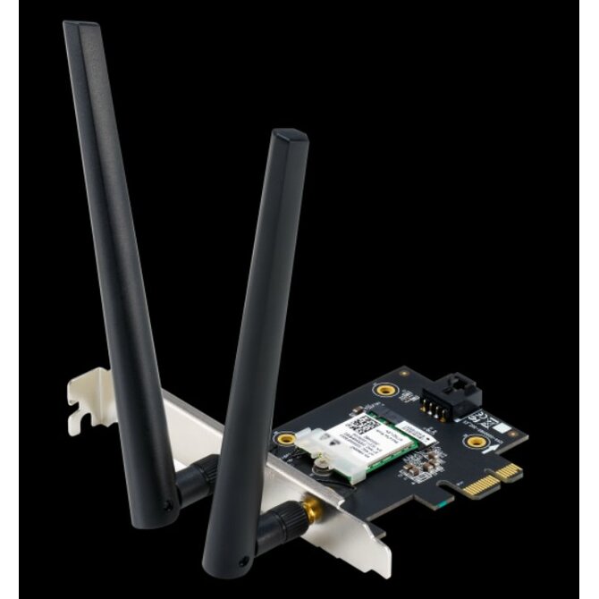 ASUS PCE-AX1800 Dual Band PCI-E WiFi 6 (802.11ax). Bluetooth 5.2, zabezpečení sítě WPA3, OFDMA a MU-MIMO