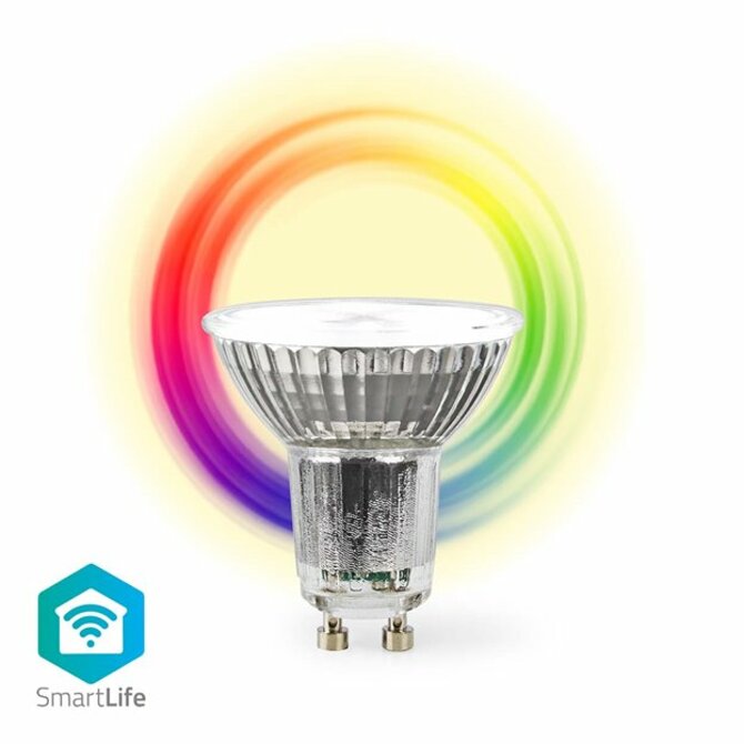 Nedis WIFILRC10GU10 - SmartLife LED žárovka | Wi-Fi | GU10 | 345 lm | 4,9 W | RGB /Warm to Cool White | Android/IOS, F 