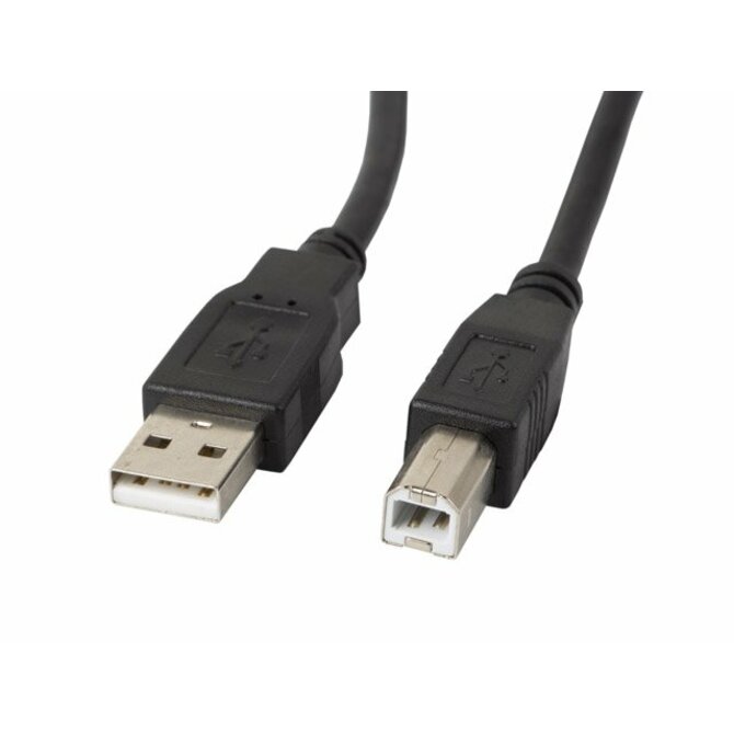 LANBERG USB-A (M) na USB-B (M) 2.0 kabel 1,8m, černý