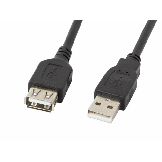 LANBERG  USB-A M / F 2.0 kabel 1,8m, černý