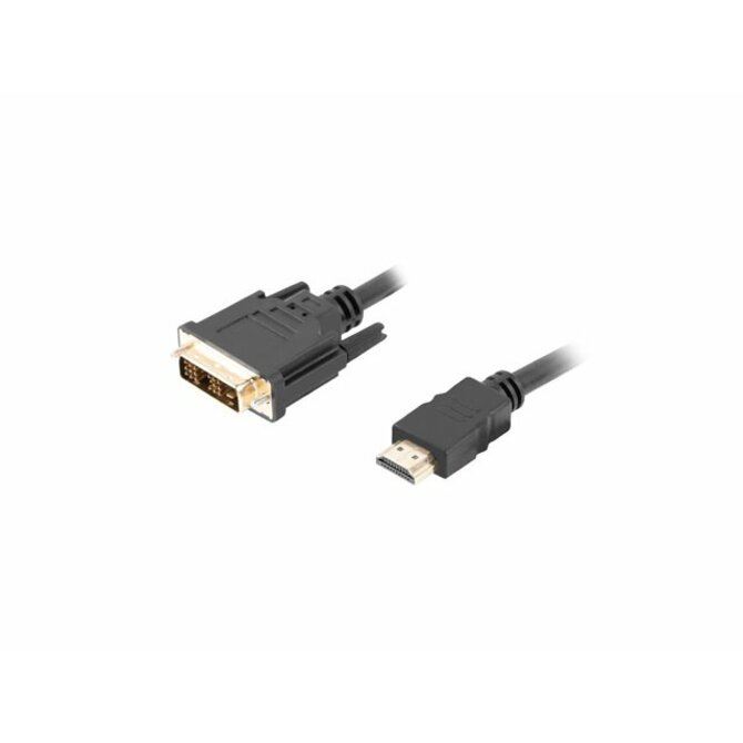 LANBERG HDMI (M) na DVI-D (M) (18+1) kabel 1,8m, černý, single link, pozlacené konektory