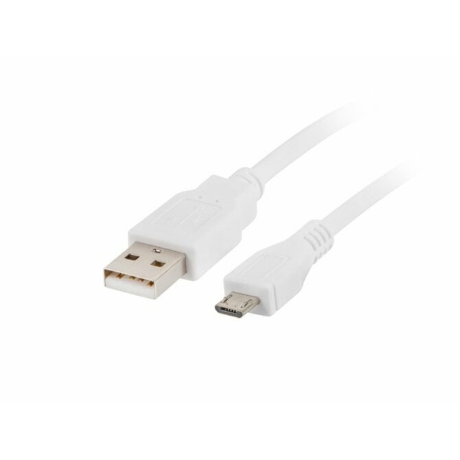 LANBERG Micro USB (M) na USB-A (M) 2.0 kabel 1m, bílý